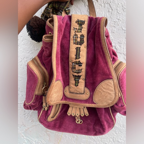 Rare y2k Juicy couture velour Backpack - Picture 1 of 11